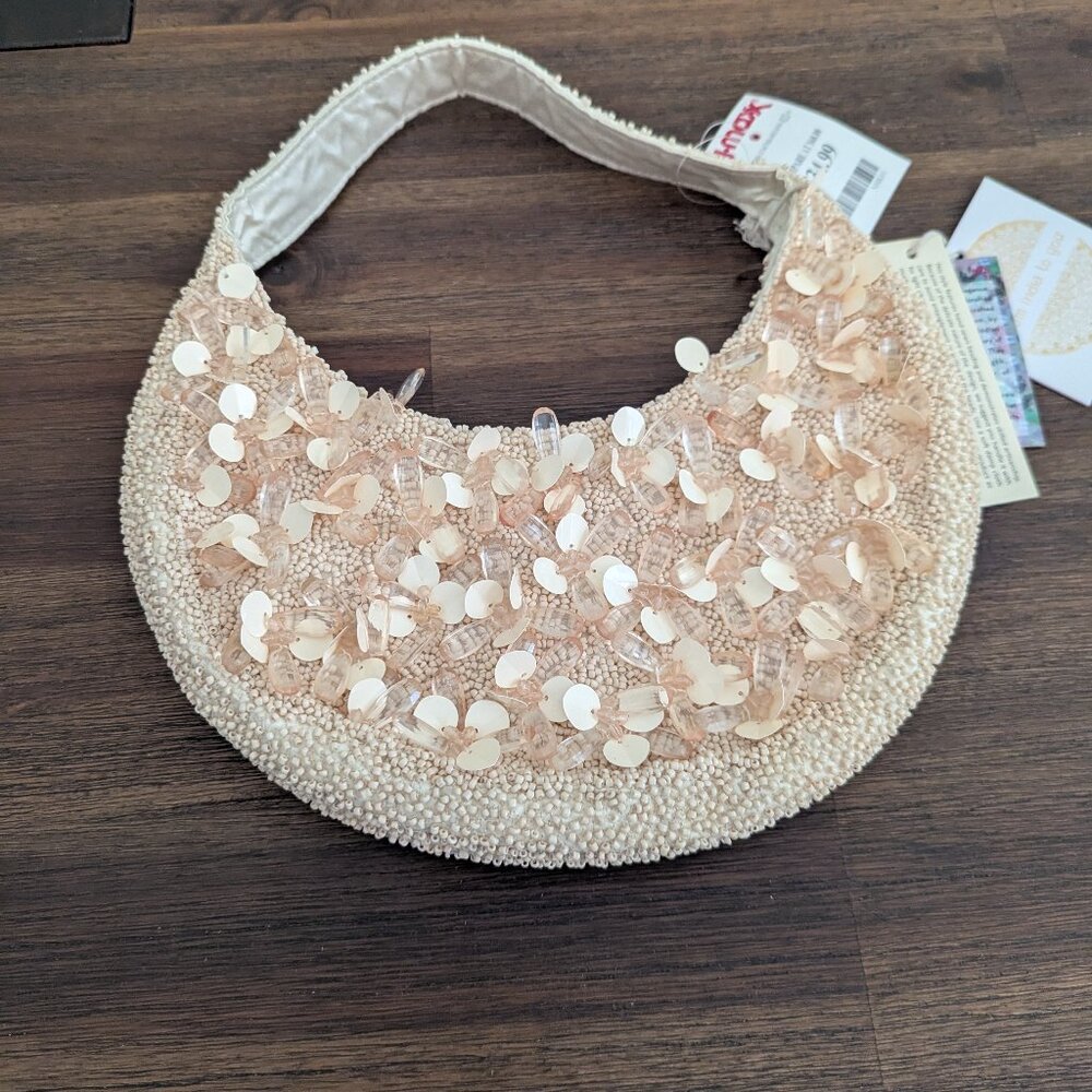 Artisan crafted from India Beaded Bag NWT